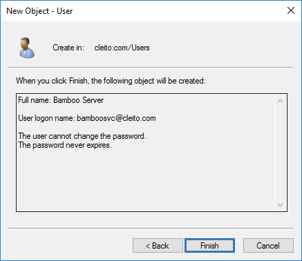 Bamboo service account creation in AD - Step 4