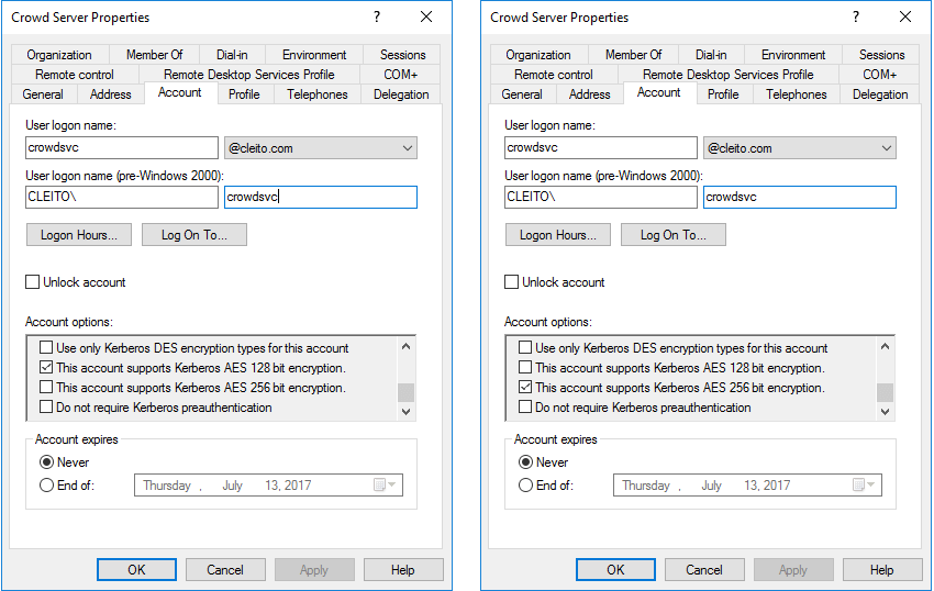 AES-128 and AES-256 encryption type