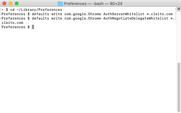 Chrome configuration on a Mac