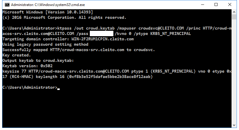 Keytab generation with ktpass