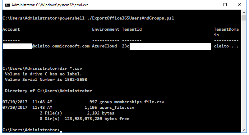 Export script command prompt