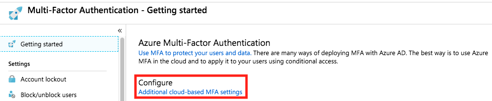 Azure AD MFA - Getting started