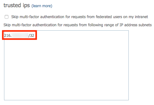 Azure AD MFA - Trusted ips